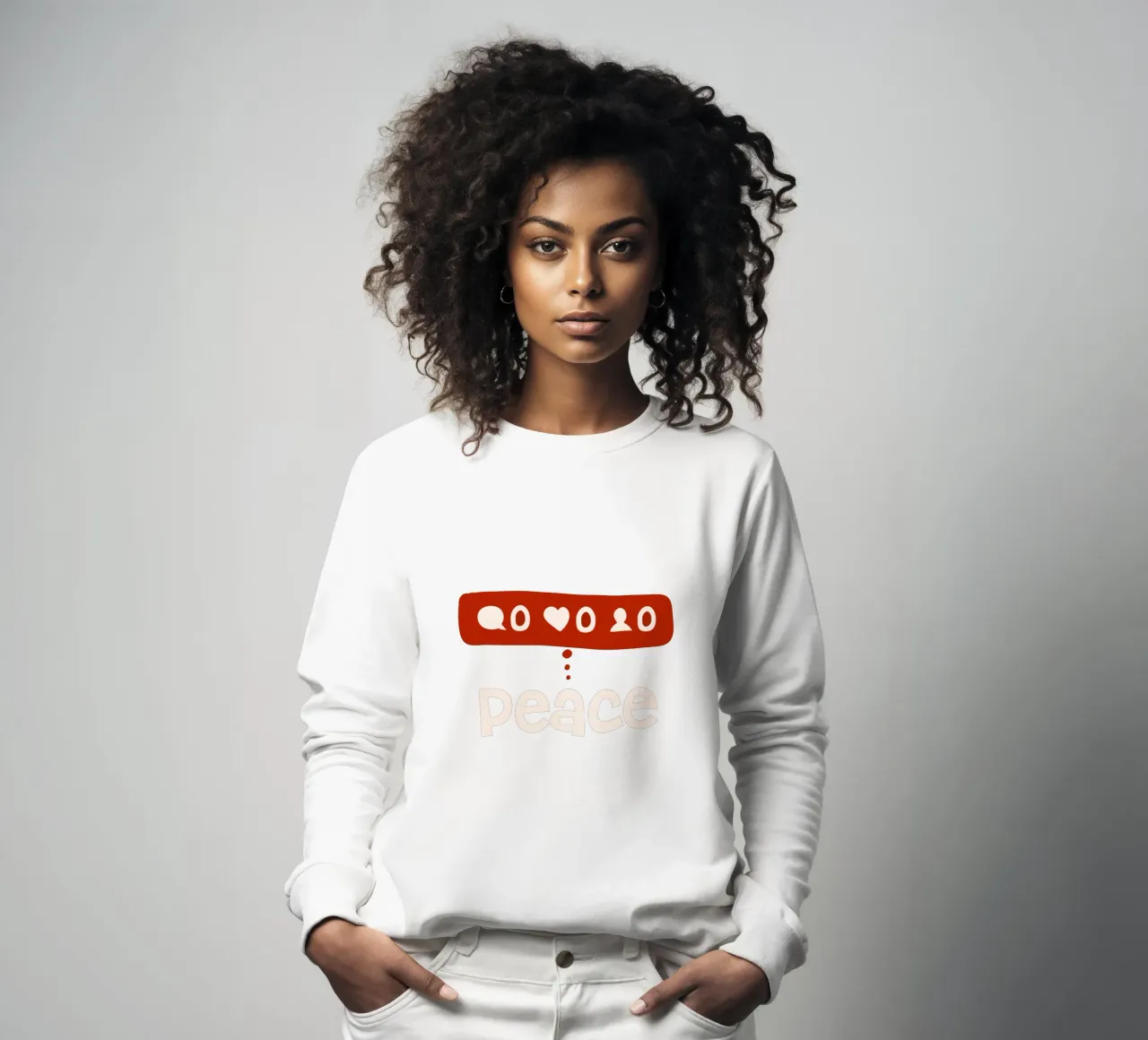 Peace beyond numbers Red felpa da TijanaArtStudio88