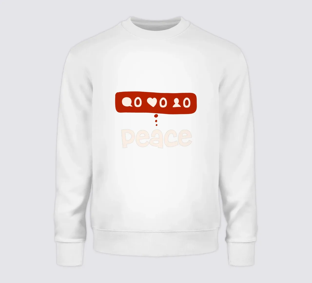 Peace beyond numbers Red felpa da TijanaArtStudio88