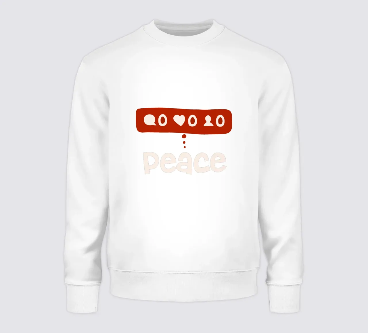 Peace beyond numbers Red felpa da TijanaArtStudio88