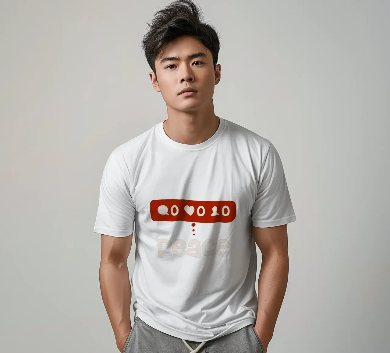 Peace beyond numbers Red t-shirt da TijanaArtStudio88