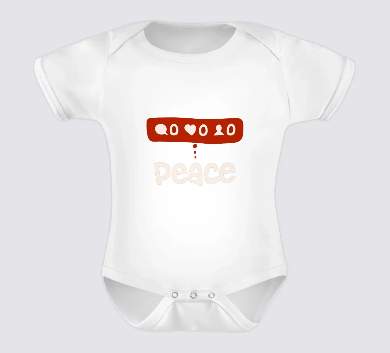Peace beyond numbers Red body neonato maniche corte da TijanaArtStudio88