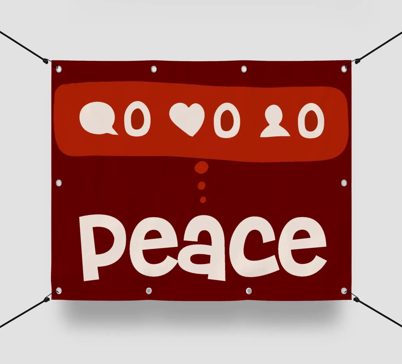 Peace beyond numbers Red telo in pvc da TijanaArtStudio88