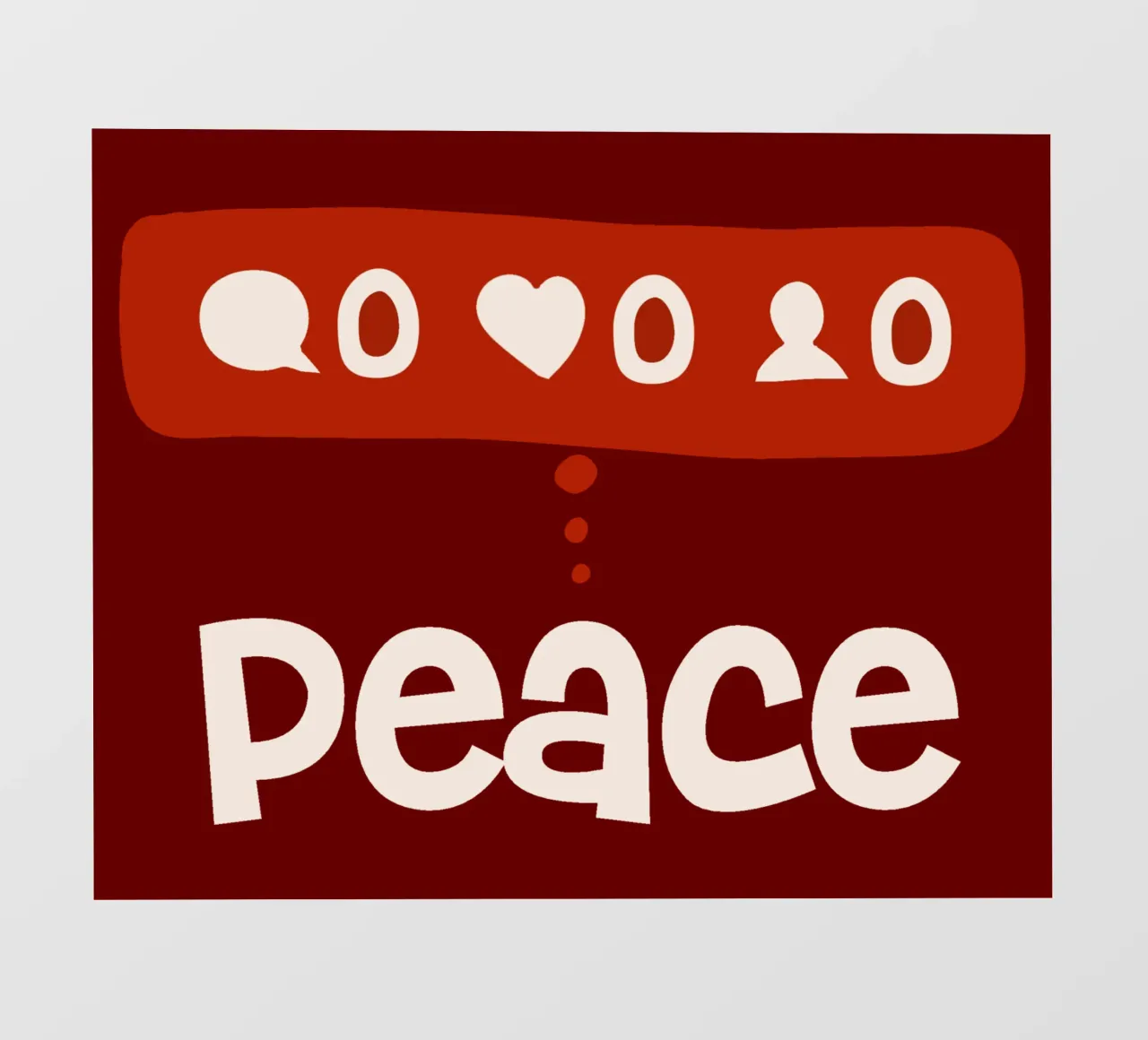 Peace beyond numbers Red telo in pvc da TijanaArtStudio88