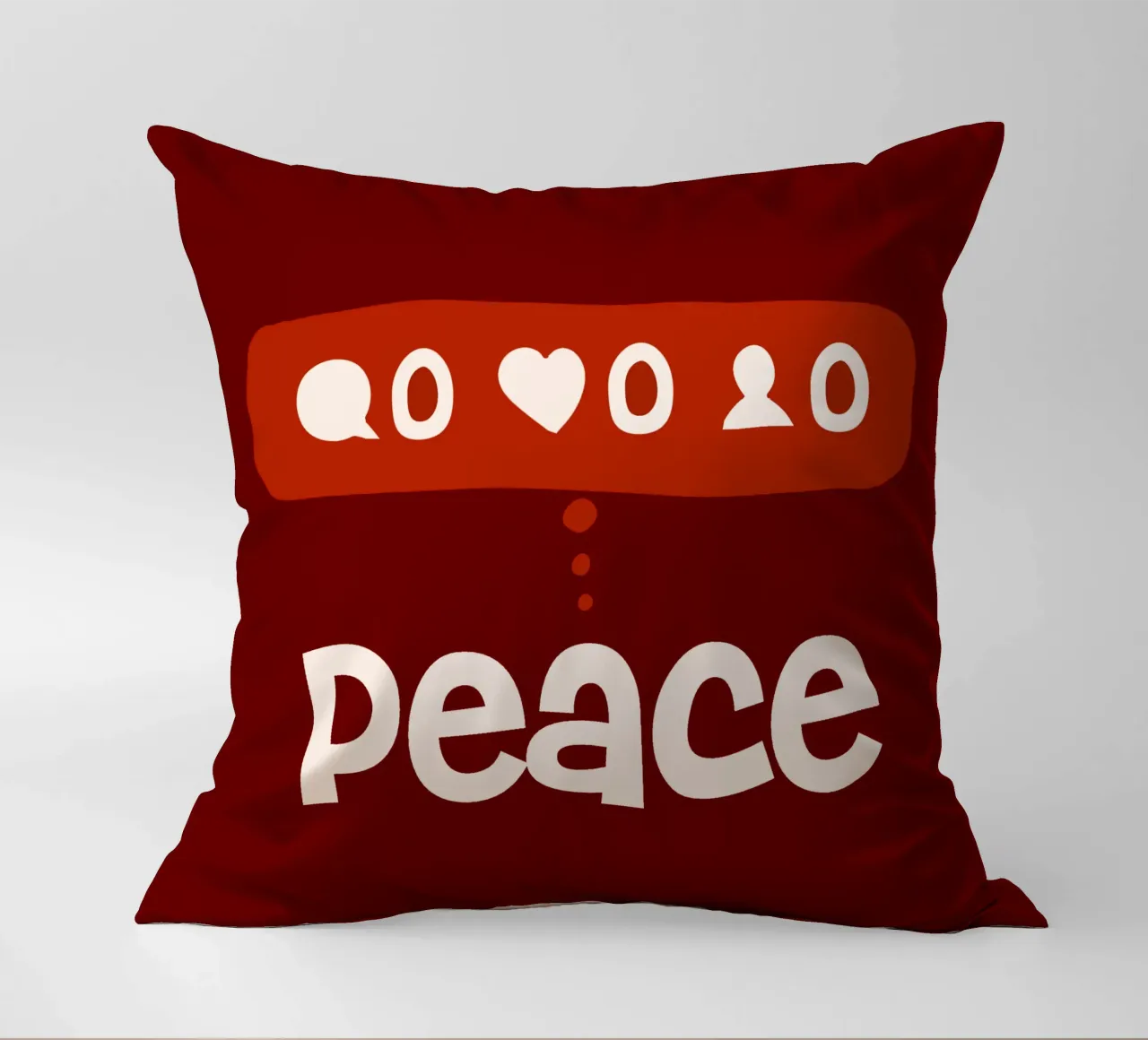 Peace beyond numbers Red cuscino da TijanaArtStudio88