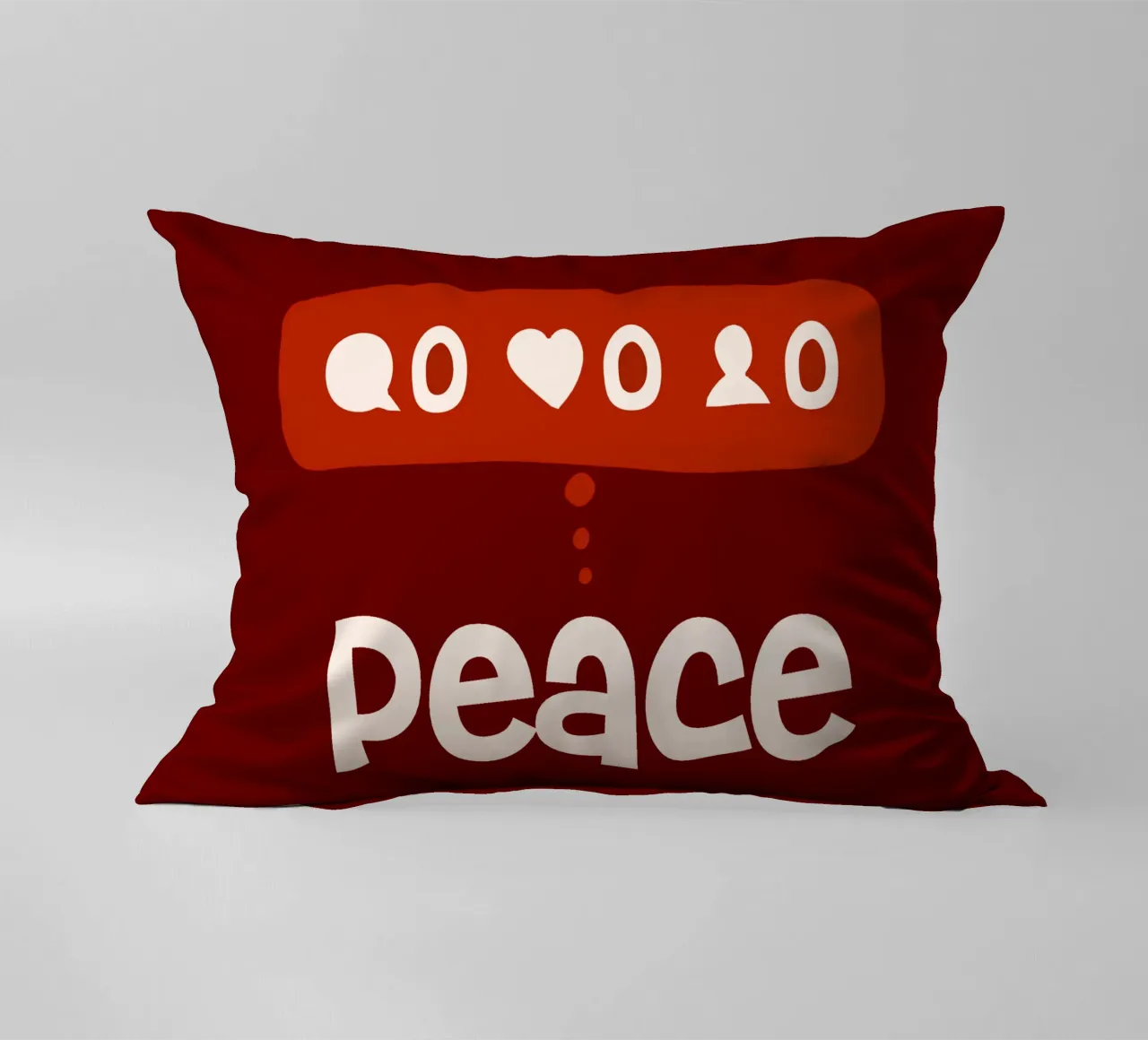 Peace beyond numbers Red cuscino da TijanaArtStudio88