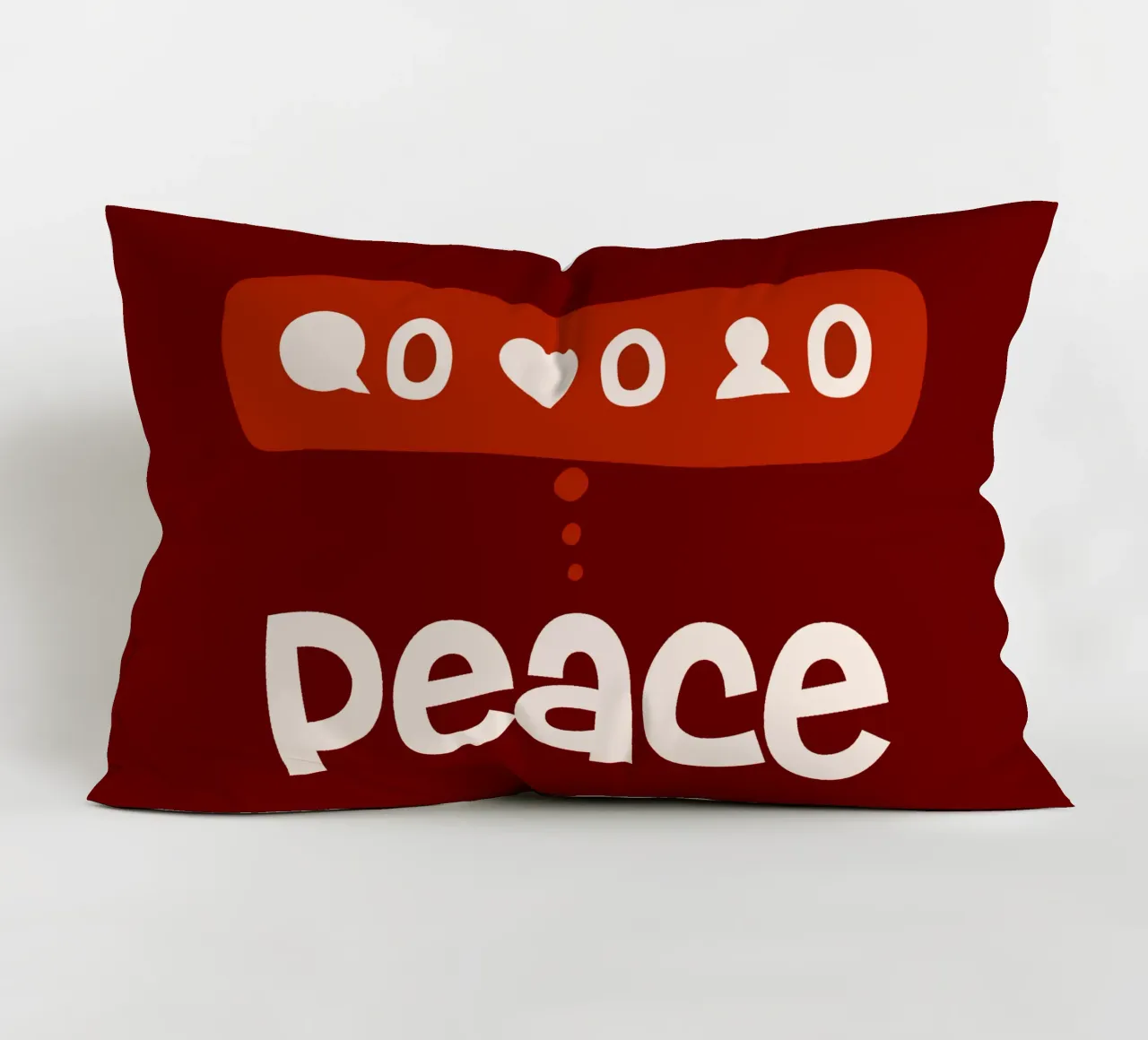 Peace beyond numbers Red cuscino da TijanaArtStudio88