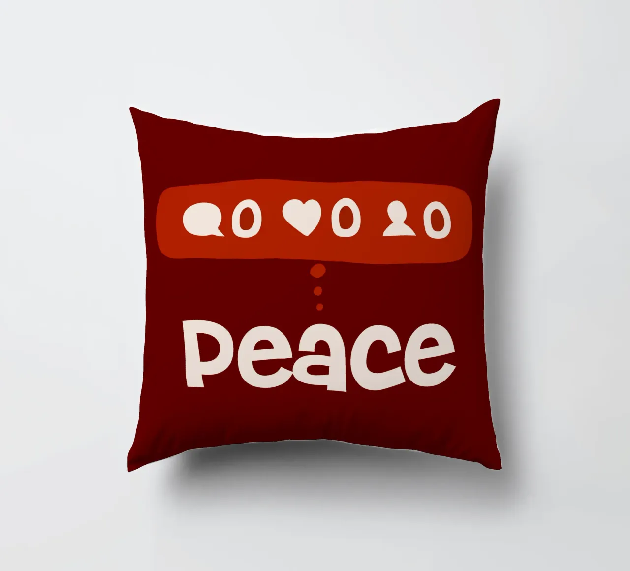 Peace beyond numbers Red cuscino da TijanaArtStudio88