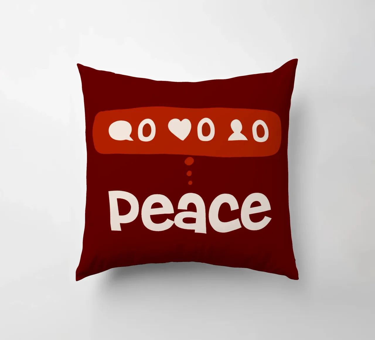 Peace beyond numbers Red cuscino da TijanaArtStudio88