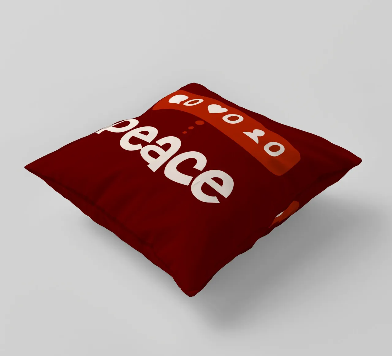 Peace beyond numbers Red cuscino da TijanaArtStudio88