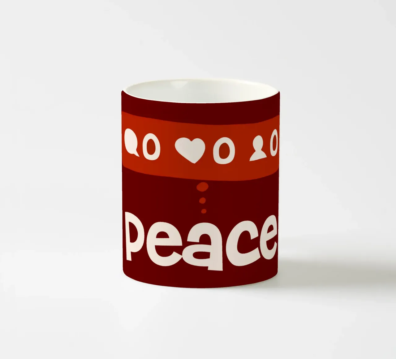Peace beyond numbers Red tazza in ceramica da TijanaArtStudio88