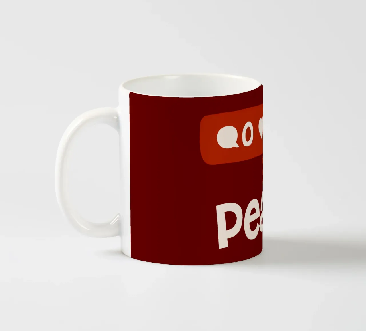 Peace beyond numbers Red tazza in ceramica da TijanaArtStudio88