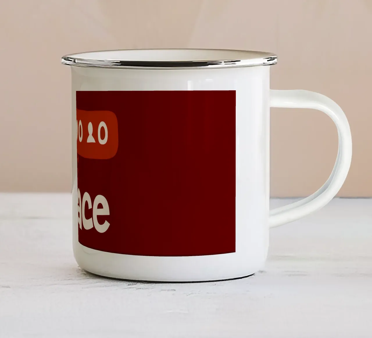 Peace beyond numbers Red tazza in smalto da TijanaArtStudio88