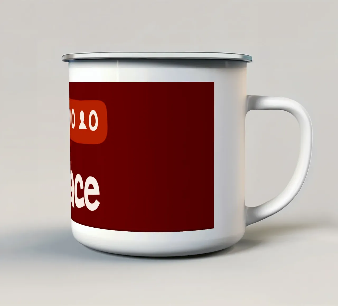 Peace beyond numbers Red tazza in smalto da TijanaArtStudio88