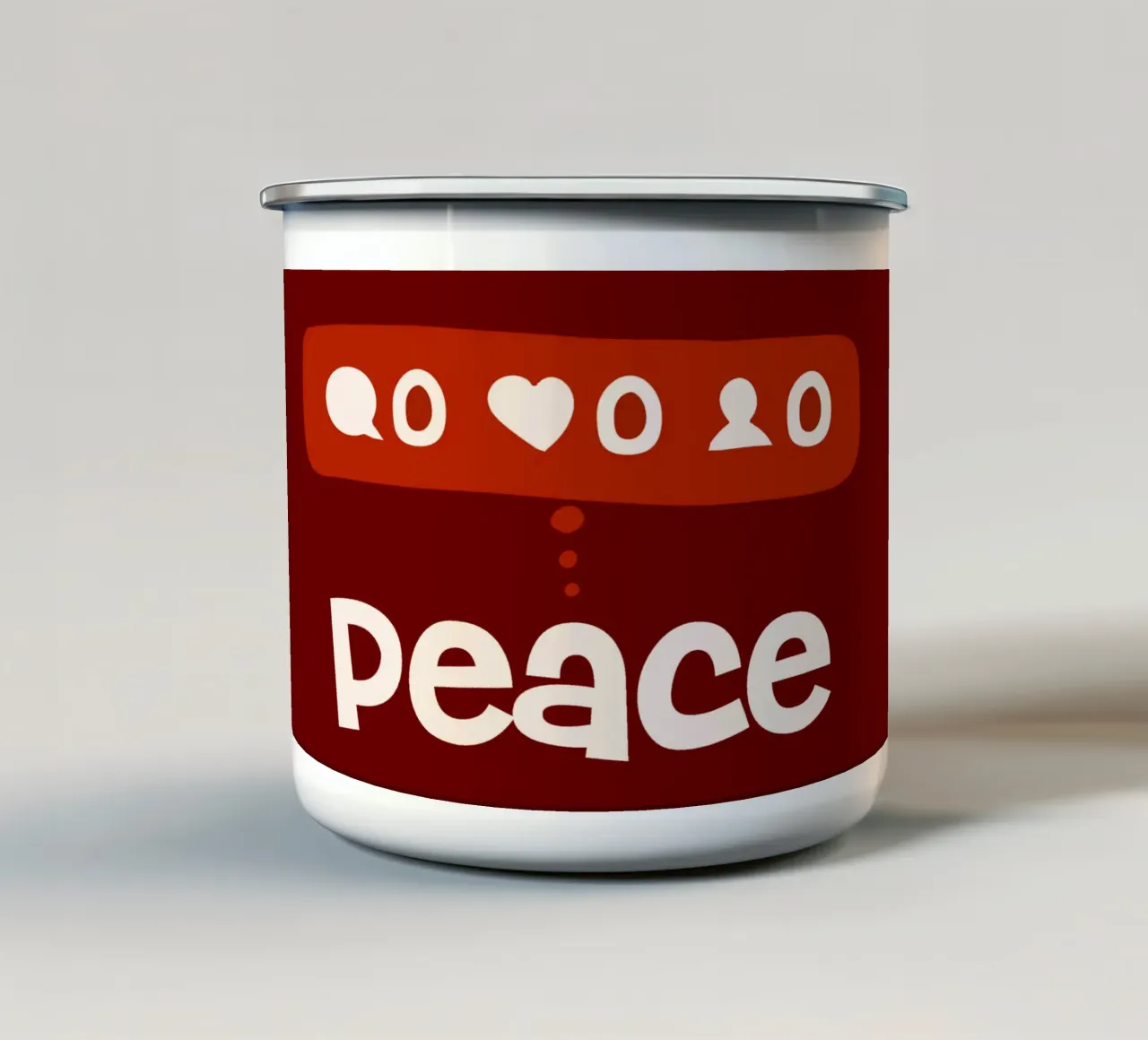 Peace beyond numbers Red tazza in smalto da TijanaArtStudio88