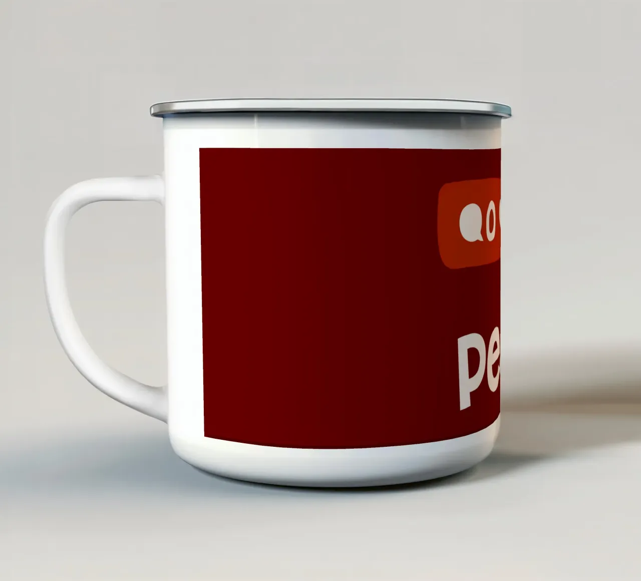 Peace beyond numbers Red tazza in smalto da TijanaArtStudio88