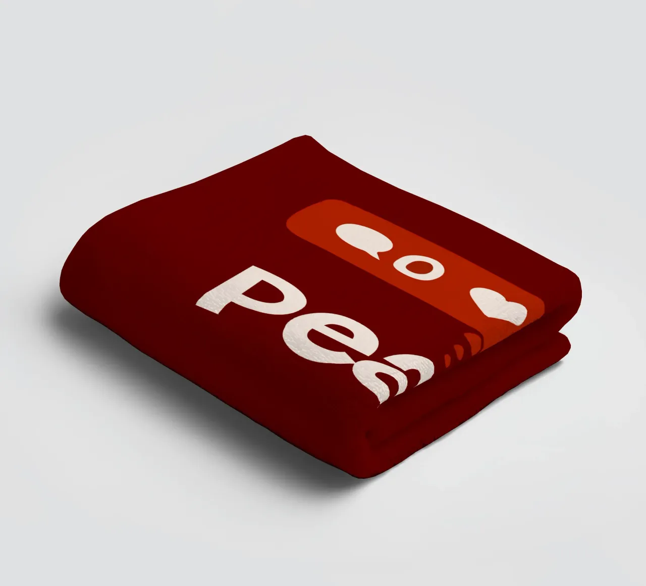 Peace beyond numbers Red towel by TijanaArtStudio88