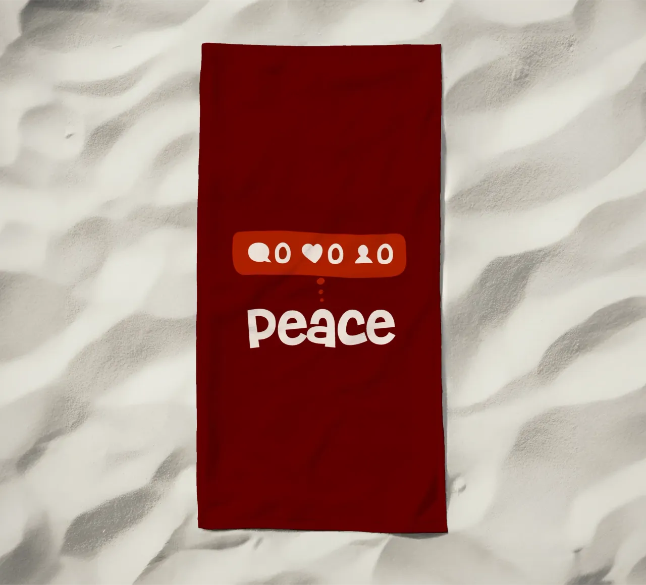 Peace beyond numbers Red telo mare da TijanaArtStudio88