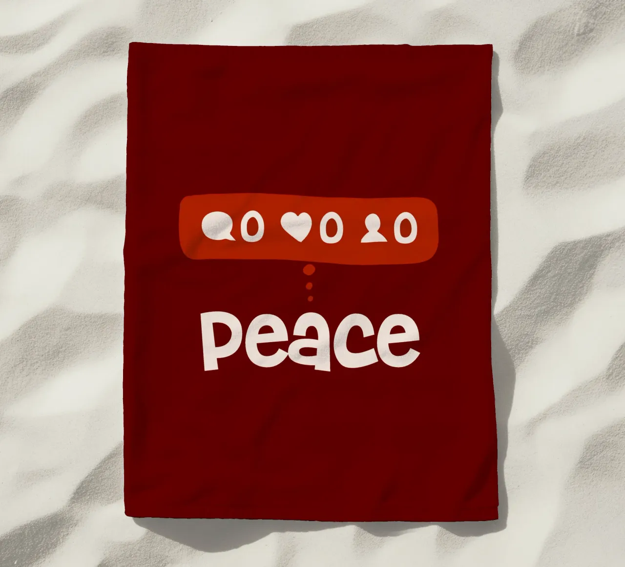 Peace beyond numbers Red telo mare da TijanaArtStudio88