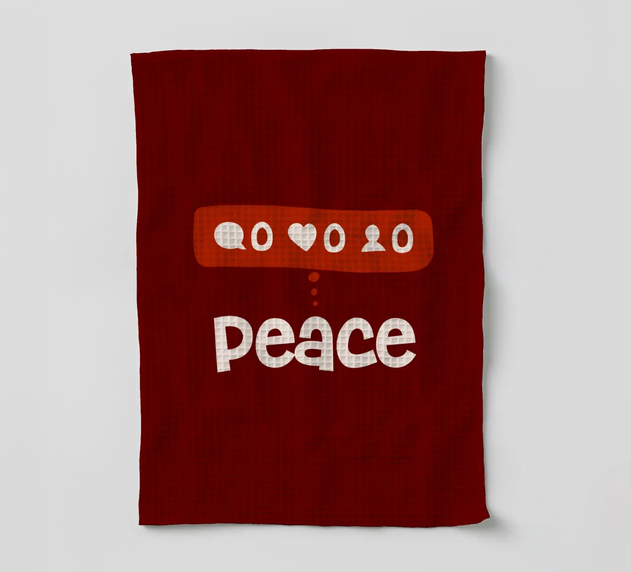Peace beyond numbers Red canovaccio da cucina da TijanaArtStudio88