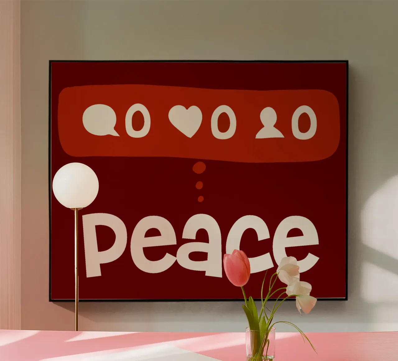 Peace beyond numbers Red plexiglass da TijanaArtStudio88