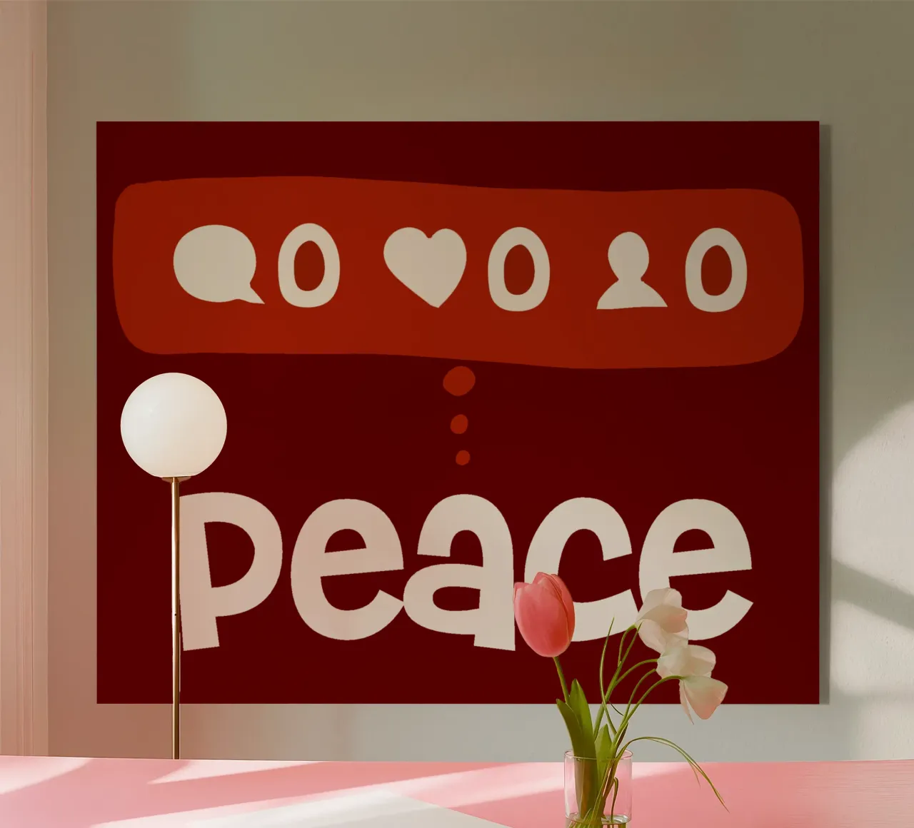 Peace beyond numbers Red plexiglass da TijanaArtStudio88