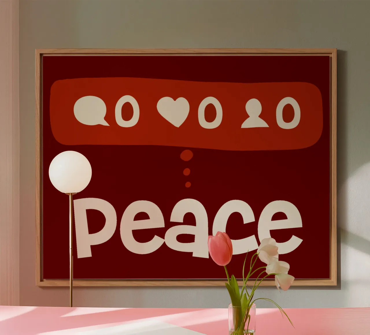 Peace beyond numbers Red alluminio dibond da TijanaArtStudio88