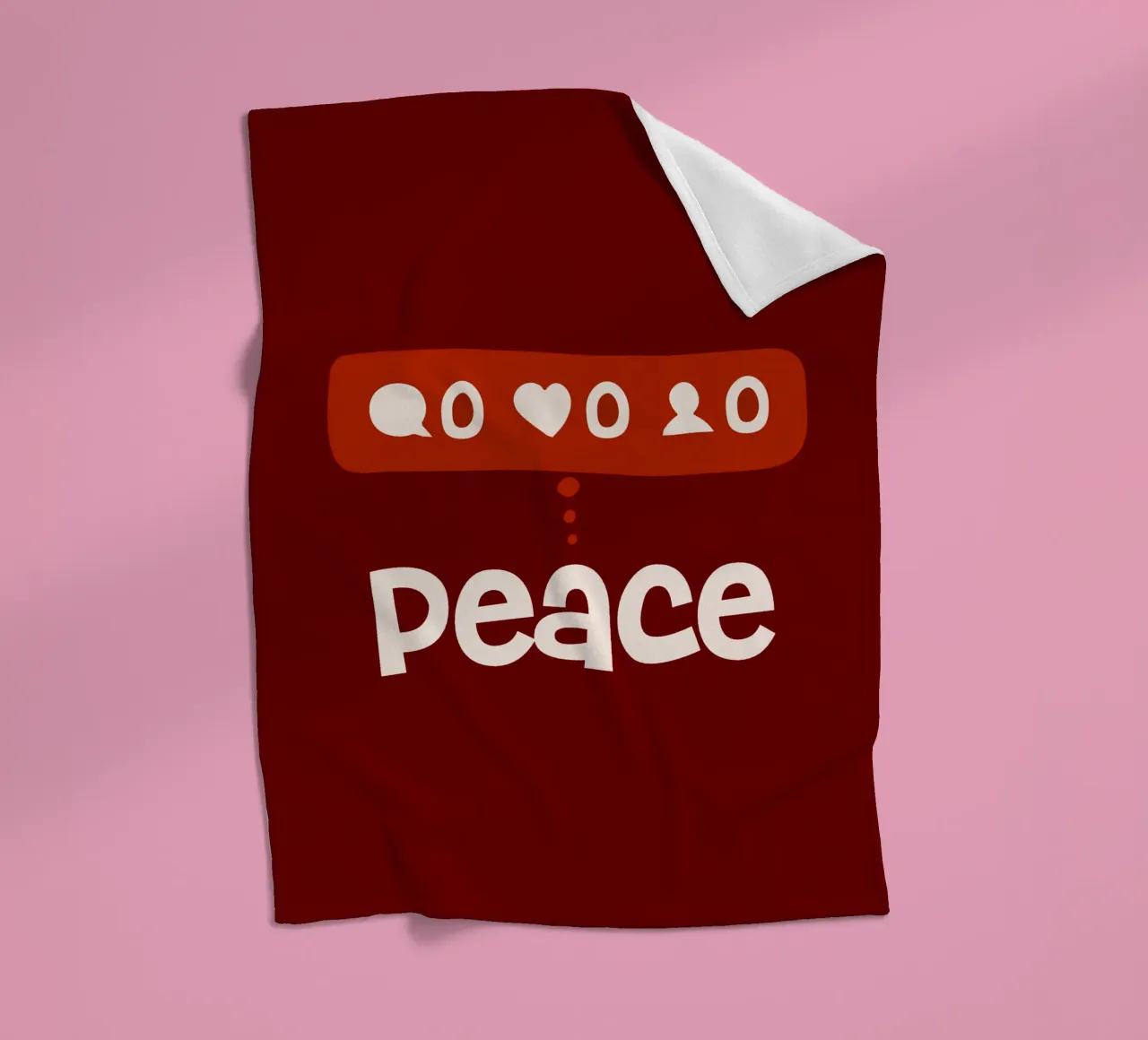 Peace beyond numbers Red coperta in pile da TijanaArtStudio88