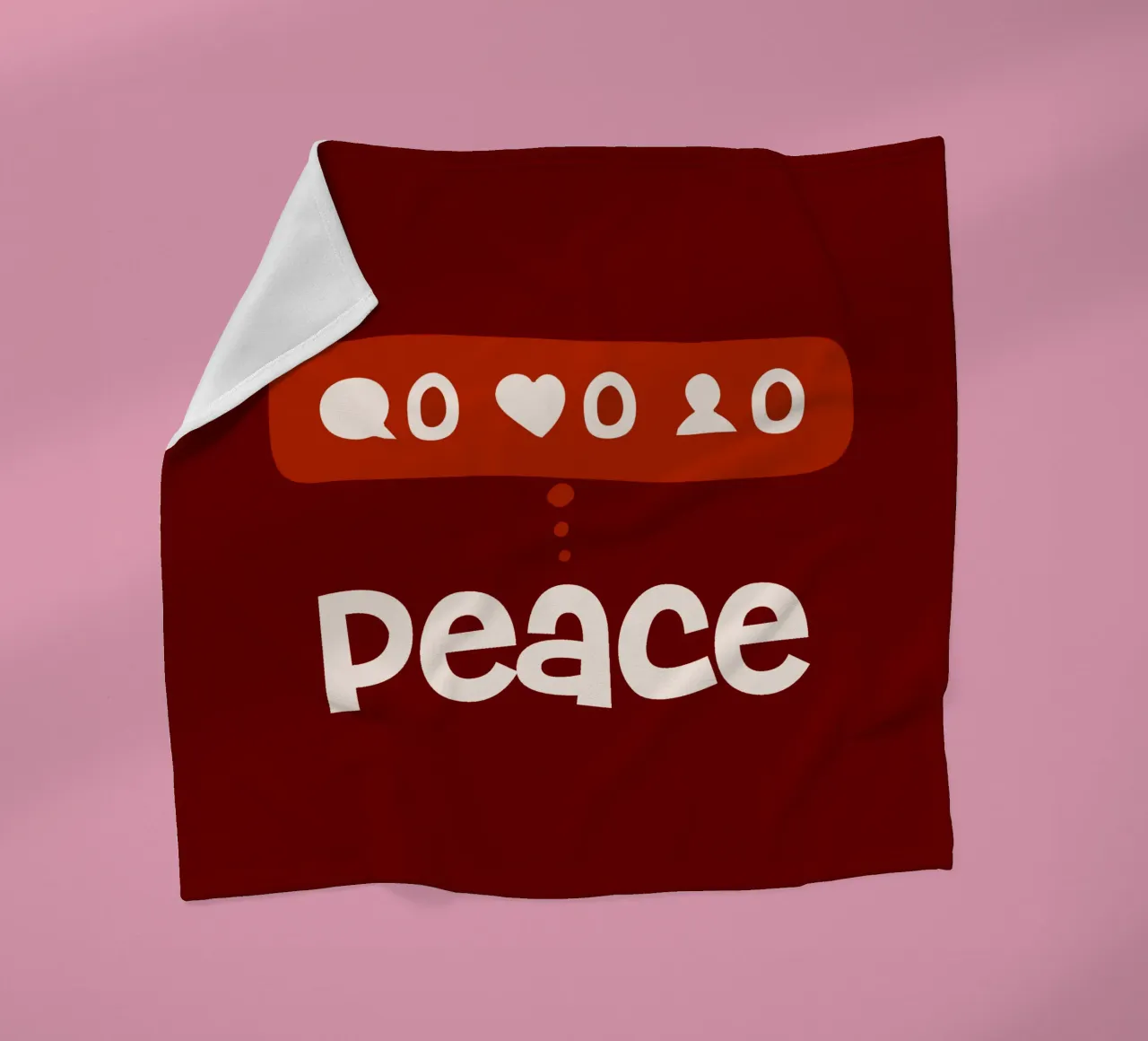 Peace beyond numbers Red coperta in pile da TijanaArtStudio88