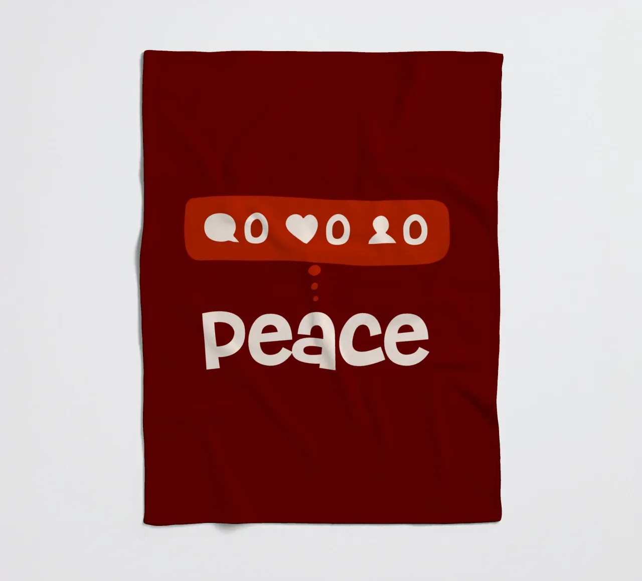 Peace beyond numbers Red coperta in pile da TijanaArtStudio88