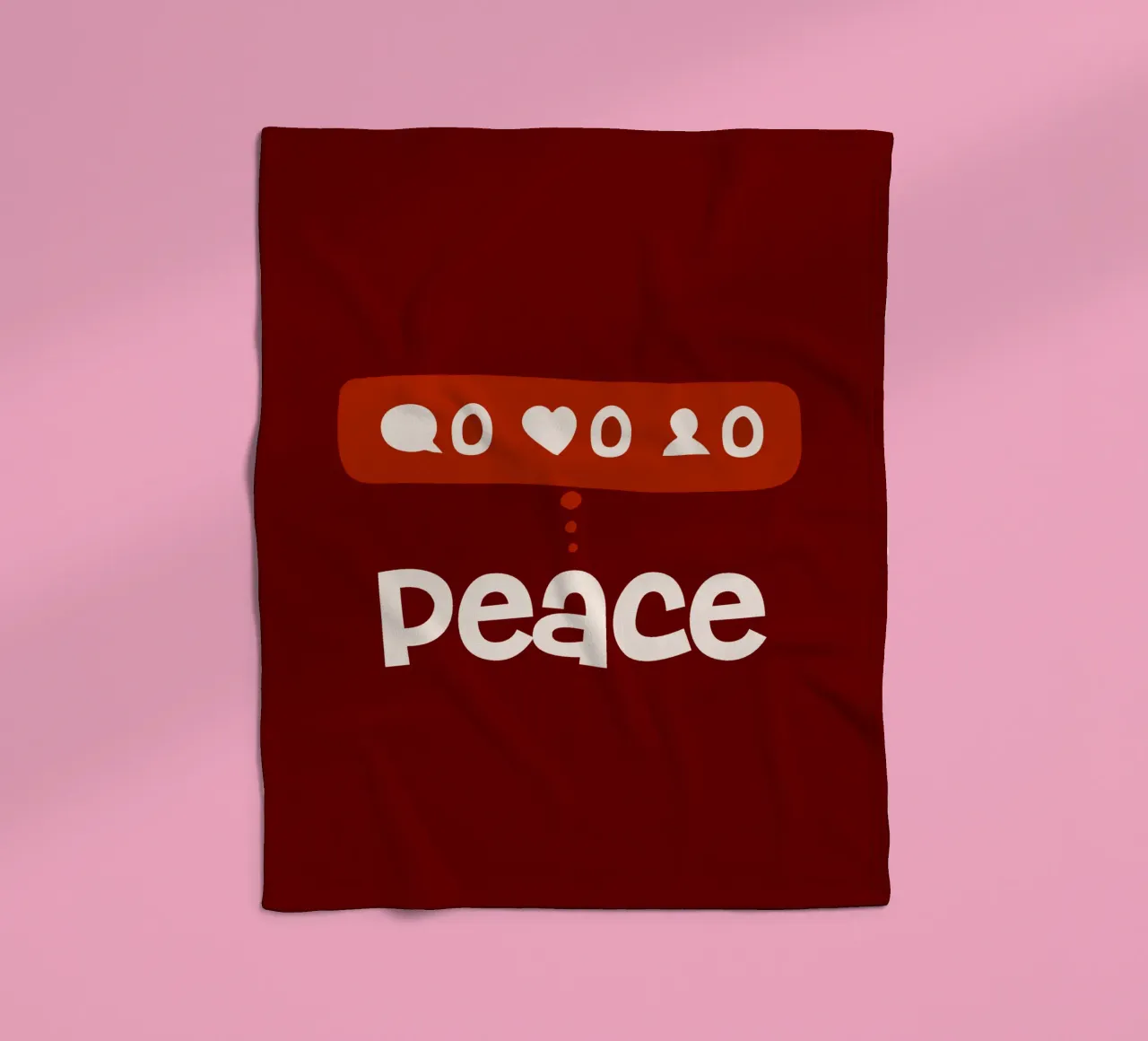 Peace beyond numbers Red coperta in pile da TijanaArtStudio88