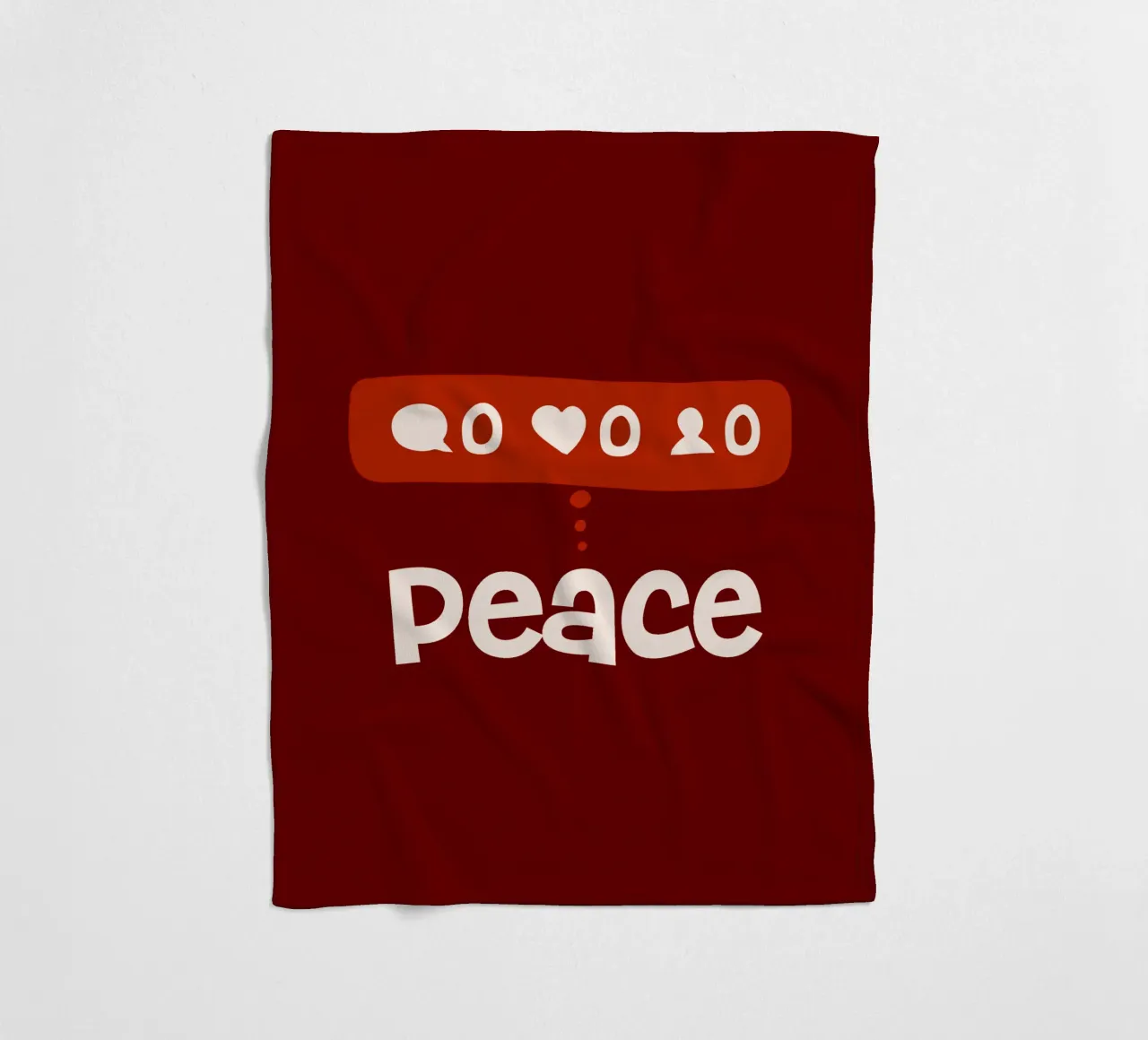 Peace beyond numbers Red coperta in pile da TijanaArtStudio88