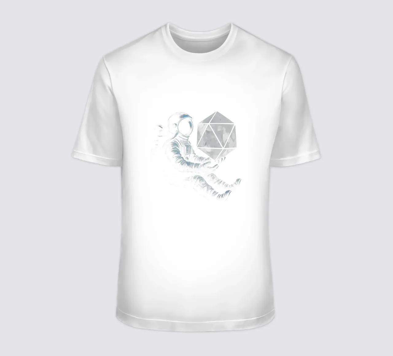 Lunar Roll: Astronaut with Moon Dice t-shirt da BadrBrand