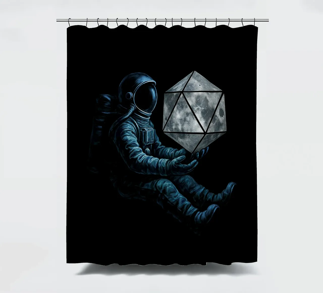 Lunar Roll: Astronaut with Moon Dice tenda da doccia da BadrBrand