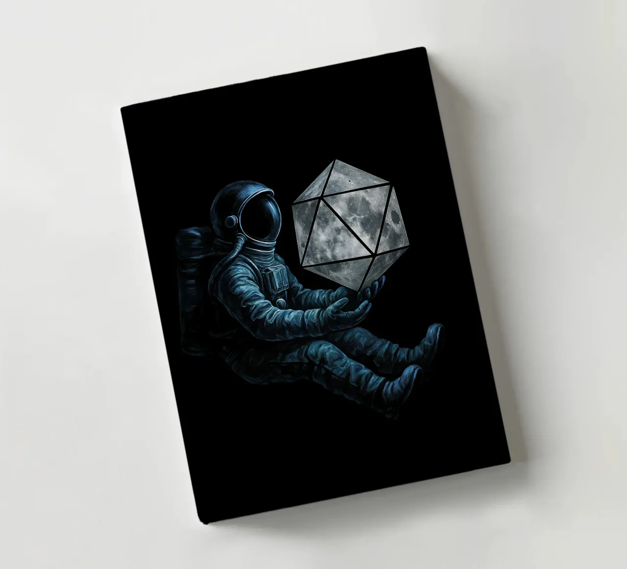 Lunar Roll: Astronaut with Moon Dice notebook by BadrBrand