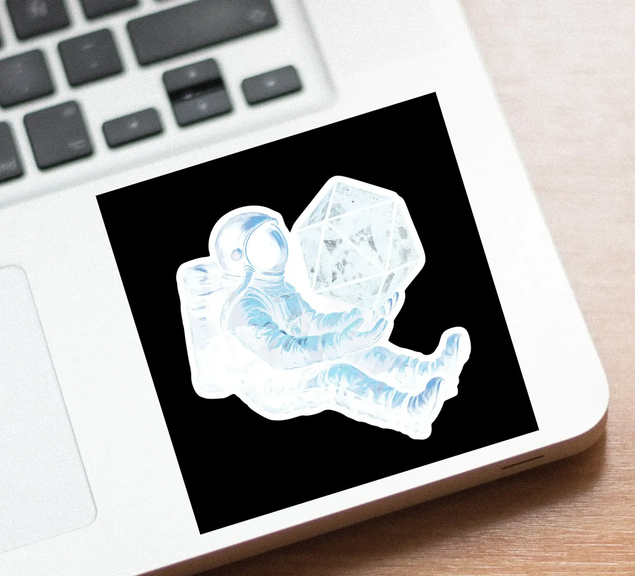 Lunar Roll: Astronaut with Moon Dice sticker by BadrBrand