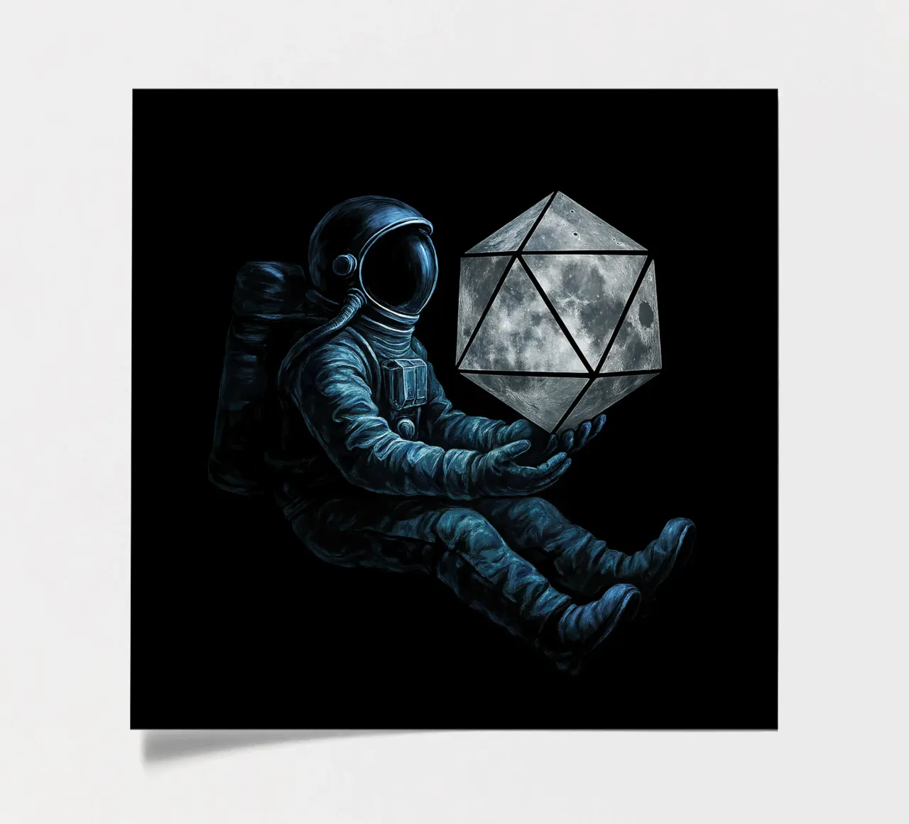 Lunar Roll: Astronaut with Moon Dice sticker sheet by BadrBrand