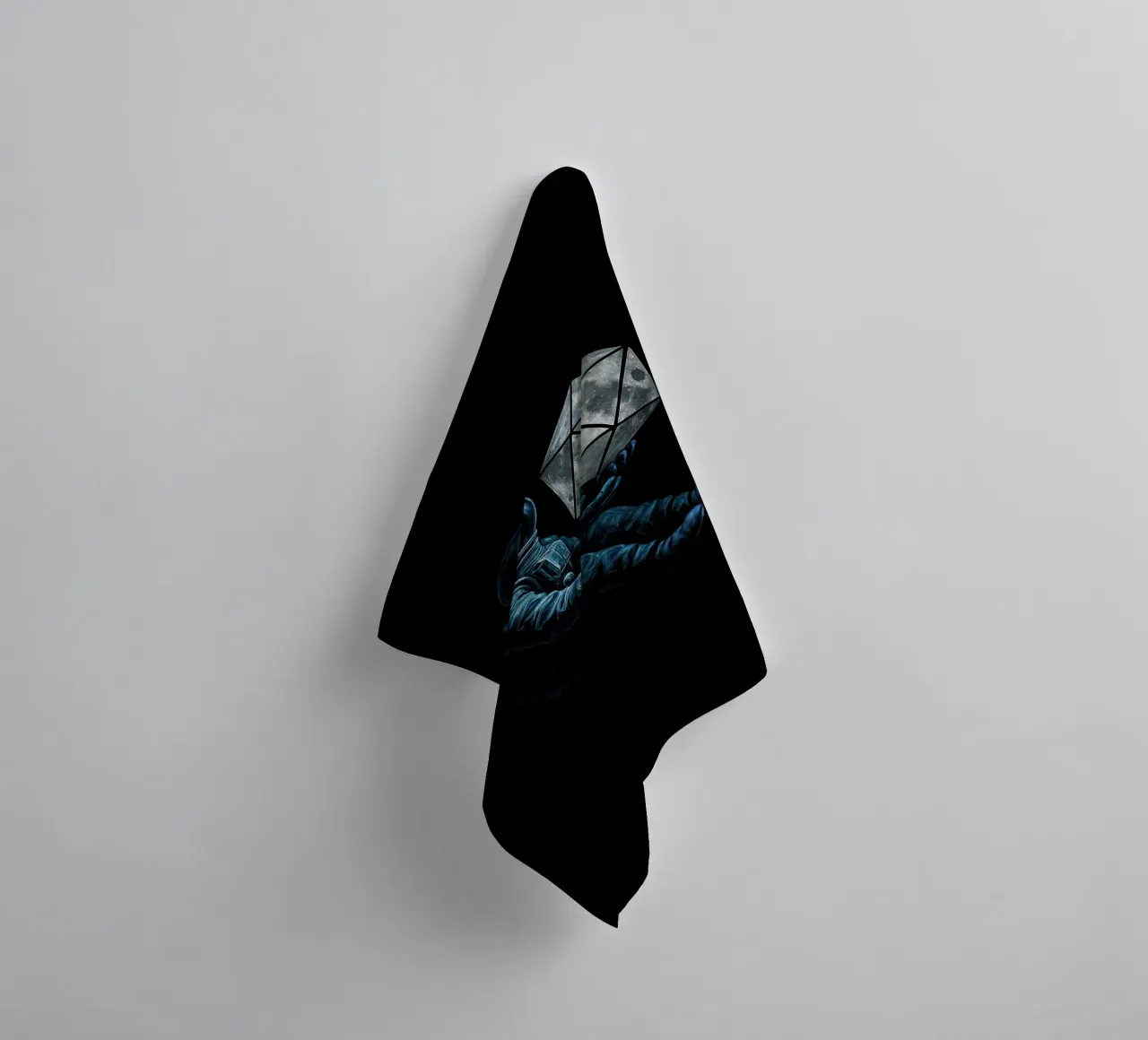 Lunar Roll: Astronaut with Moon Dice towel by BadrBrand