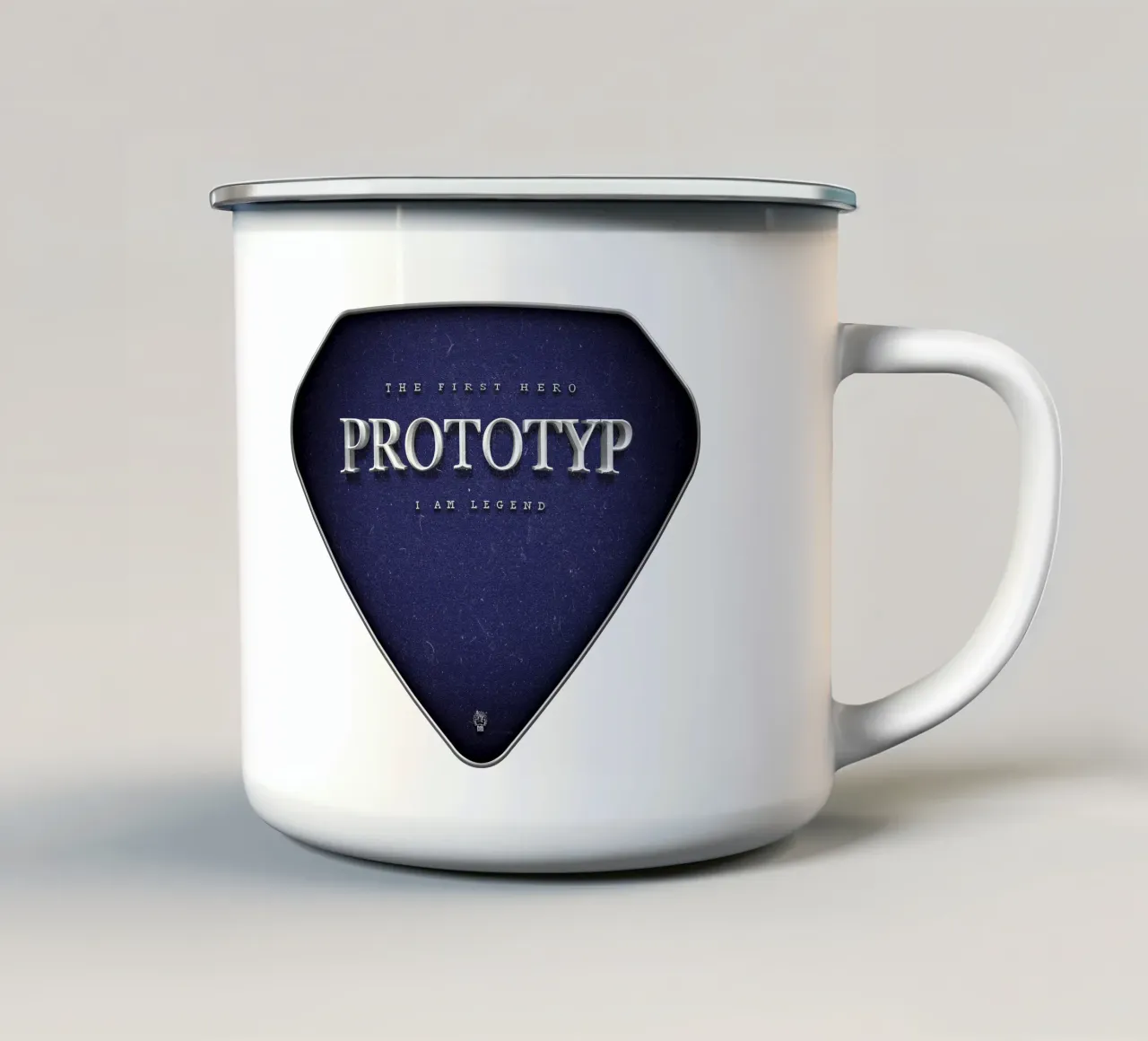 Prototyp - The First Hero tazza in smalto da Black Sign Artwork