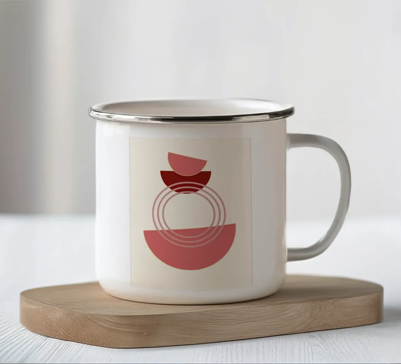 Geometrische Balance – Retro Shapes Art tazza in smalto da Casa Calm