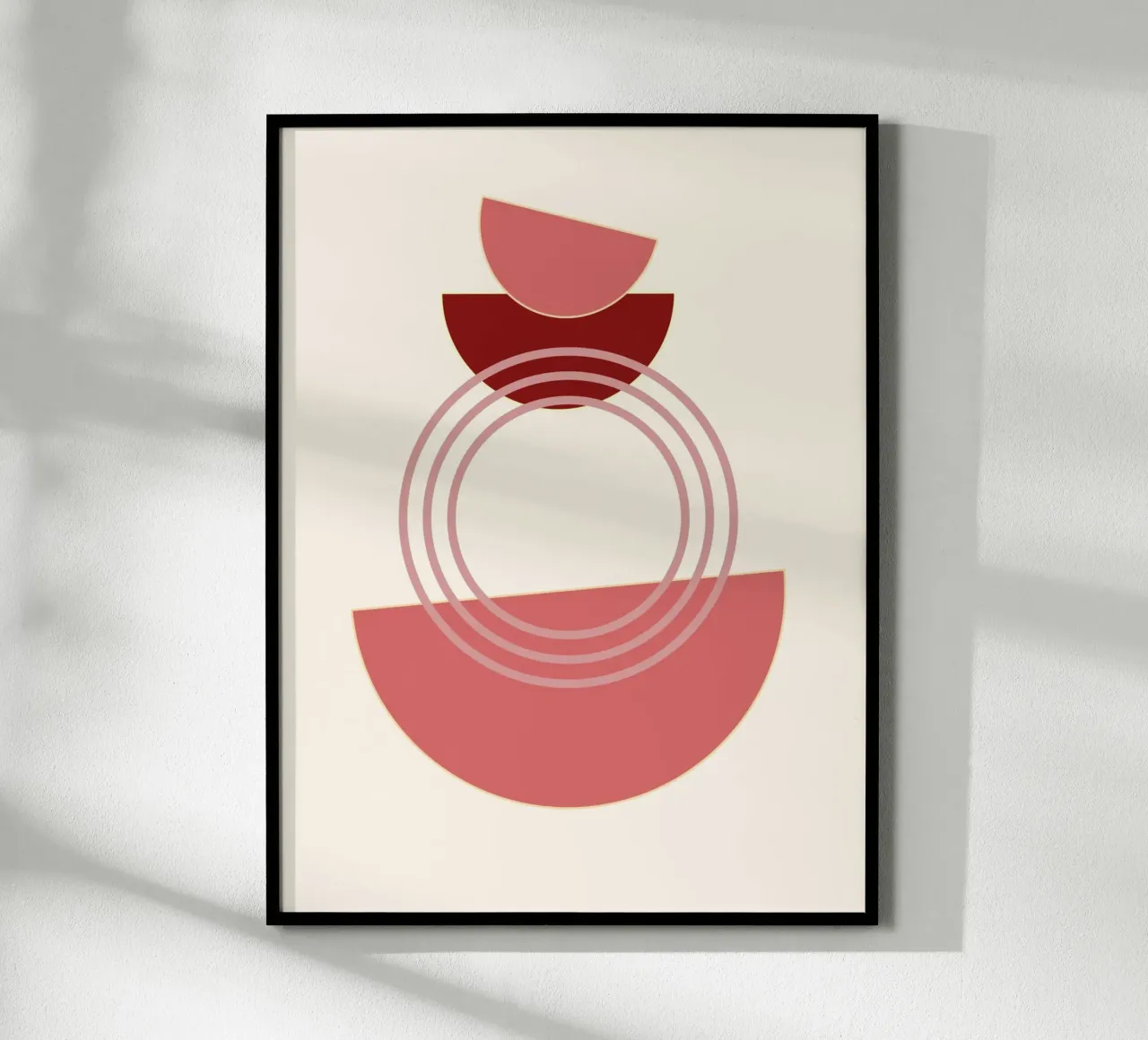 Geometrische Balance – Retro Shapes Art poster con telaio in plastica da Casa Calm