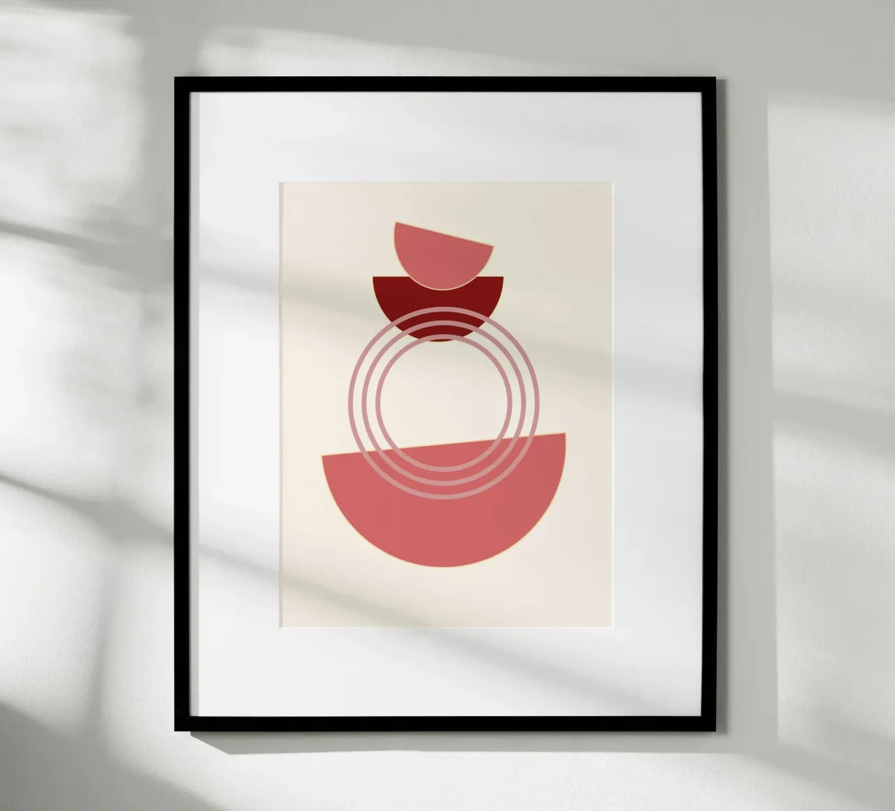 Geometrische Balance – Retro Shapes Art poster con telaio in plastica da Casa Calm