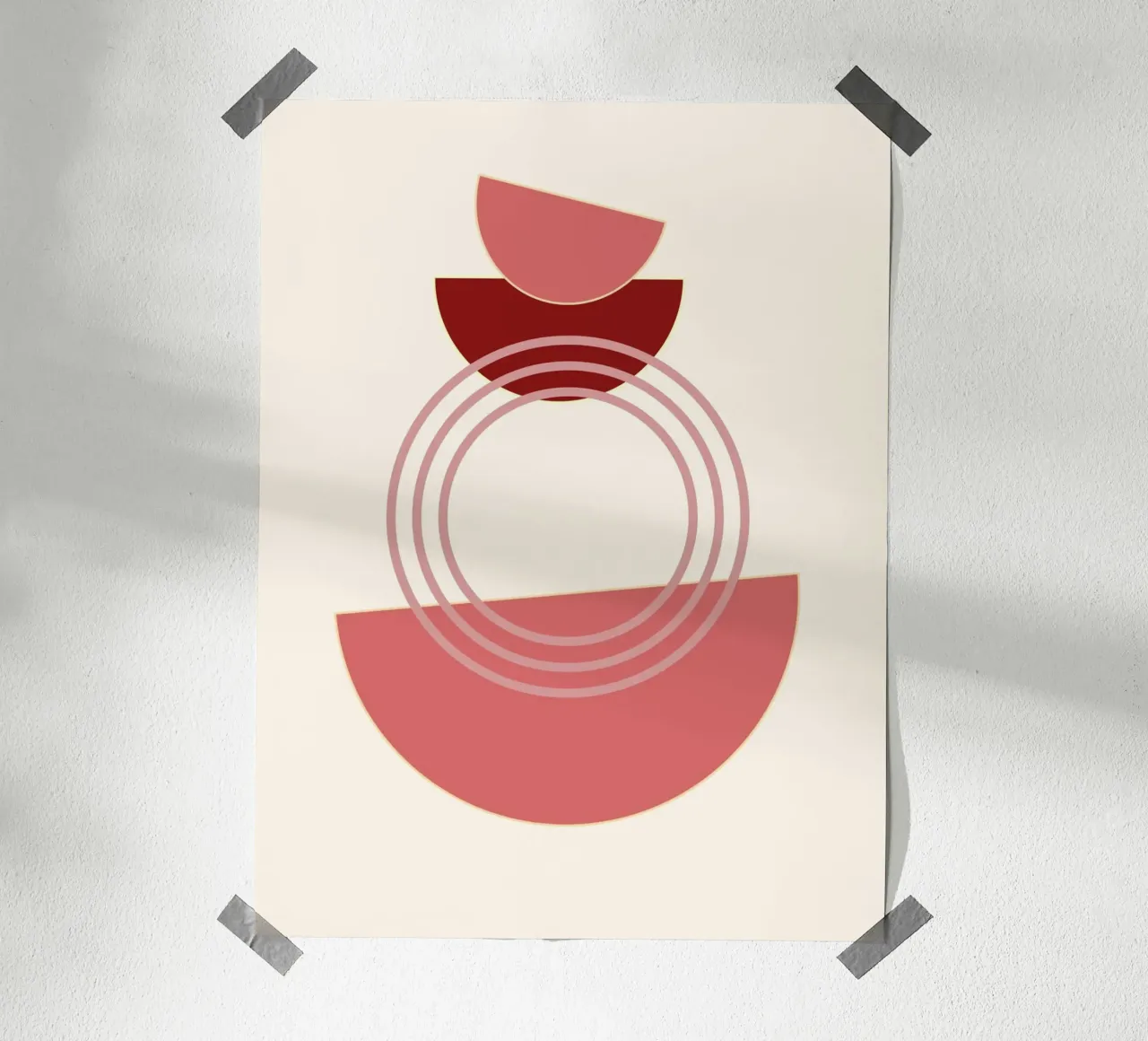 Geometrische Balance – Retro Shapes Art poster con telaio in plastica da Casa Calm