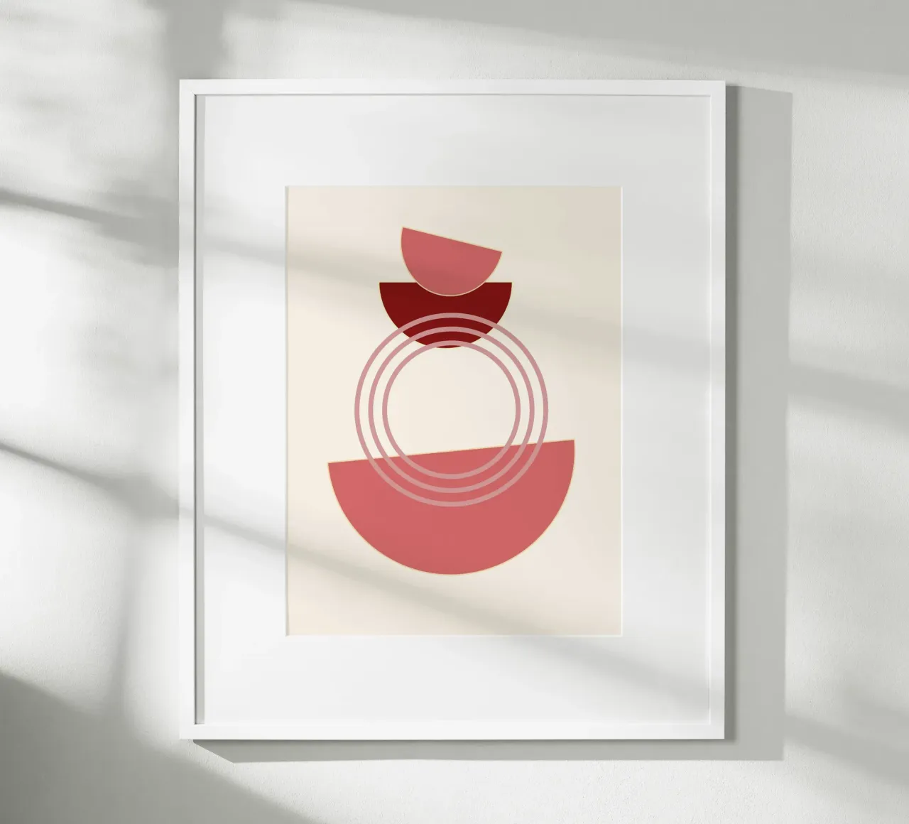 Geometrische Balance – Retro Shapes Art poster con telaio in plastica da Casa Calm