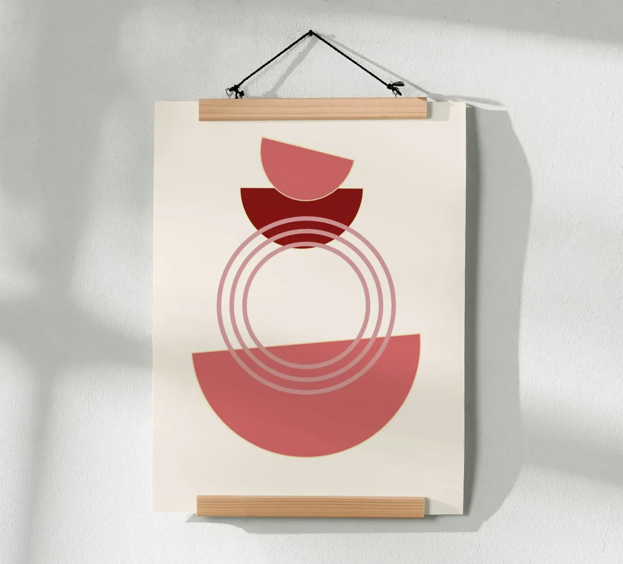 Geometrische Balance – Retro Shapes Art poster con telaio in plastica da Casa Calm
