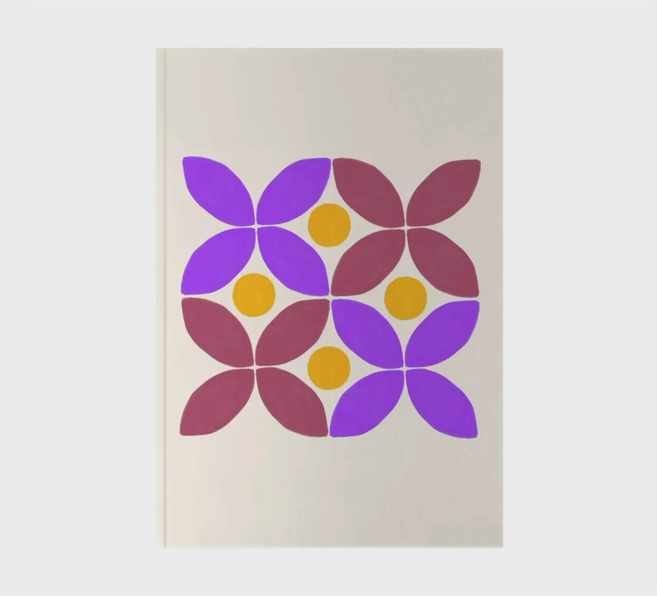 Retro flower pattern - Geometric flower art notebook by Casa Calm