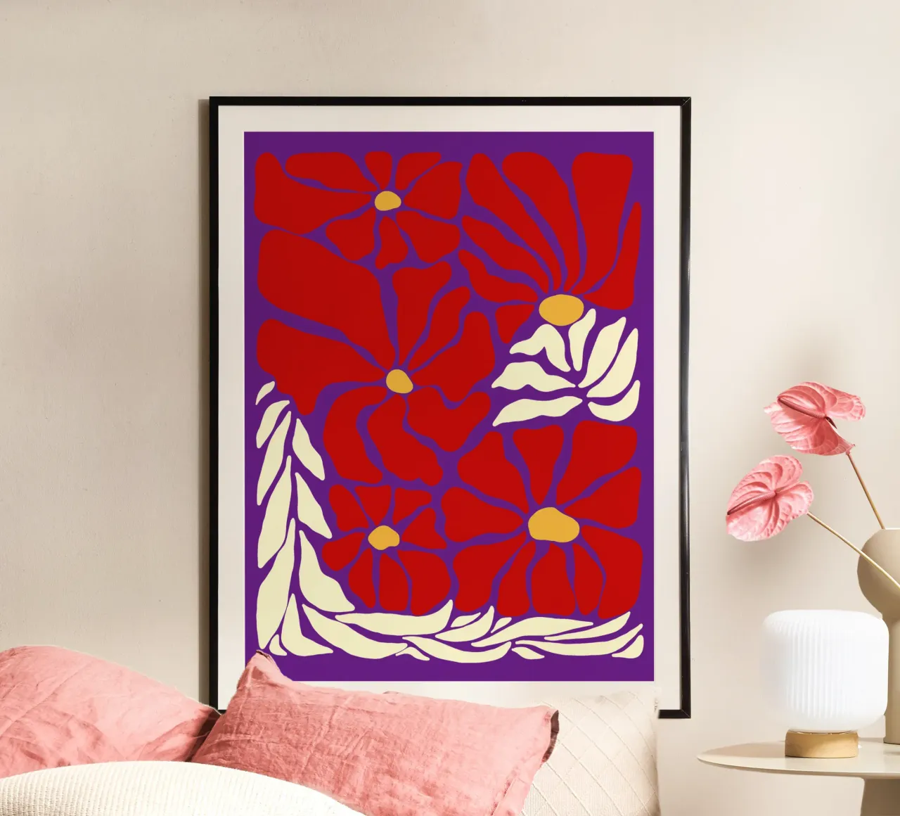 September bloom poster con telaio in plastica da TijanaArtStudio88