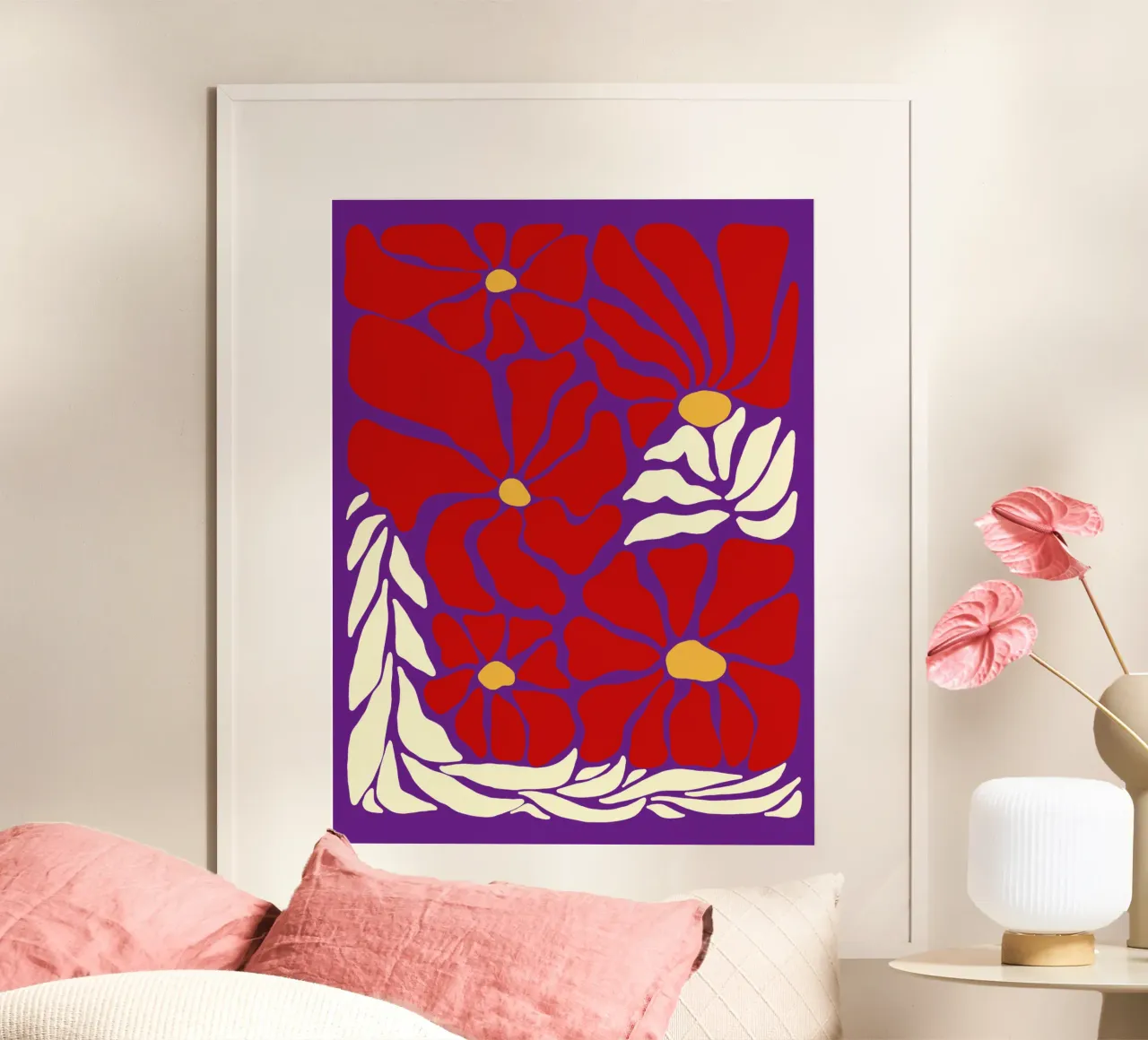 September bloom poster con telaio in plastica da TijanaArtStudio88