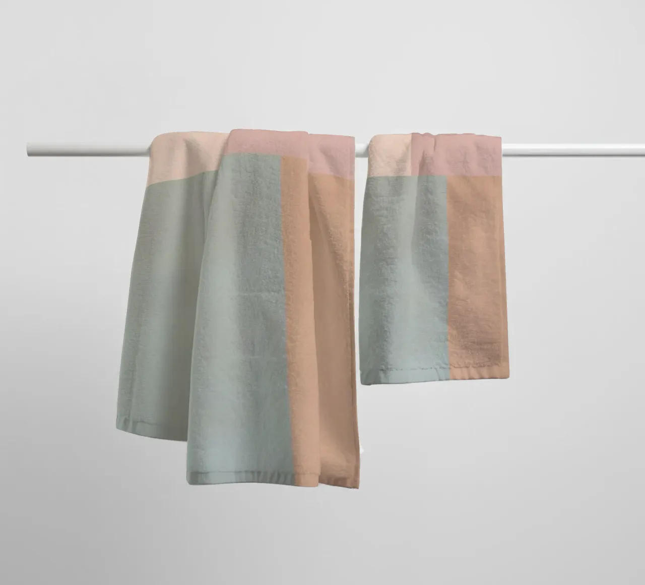 Four Color Solid Textured Blocks in Pastel Shades towel by DesignDoodle