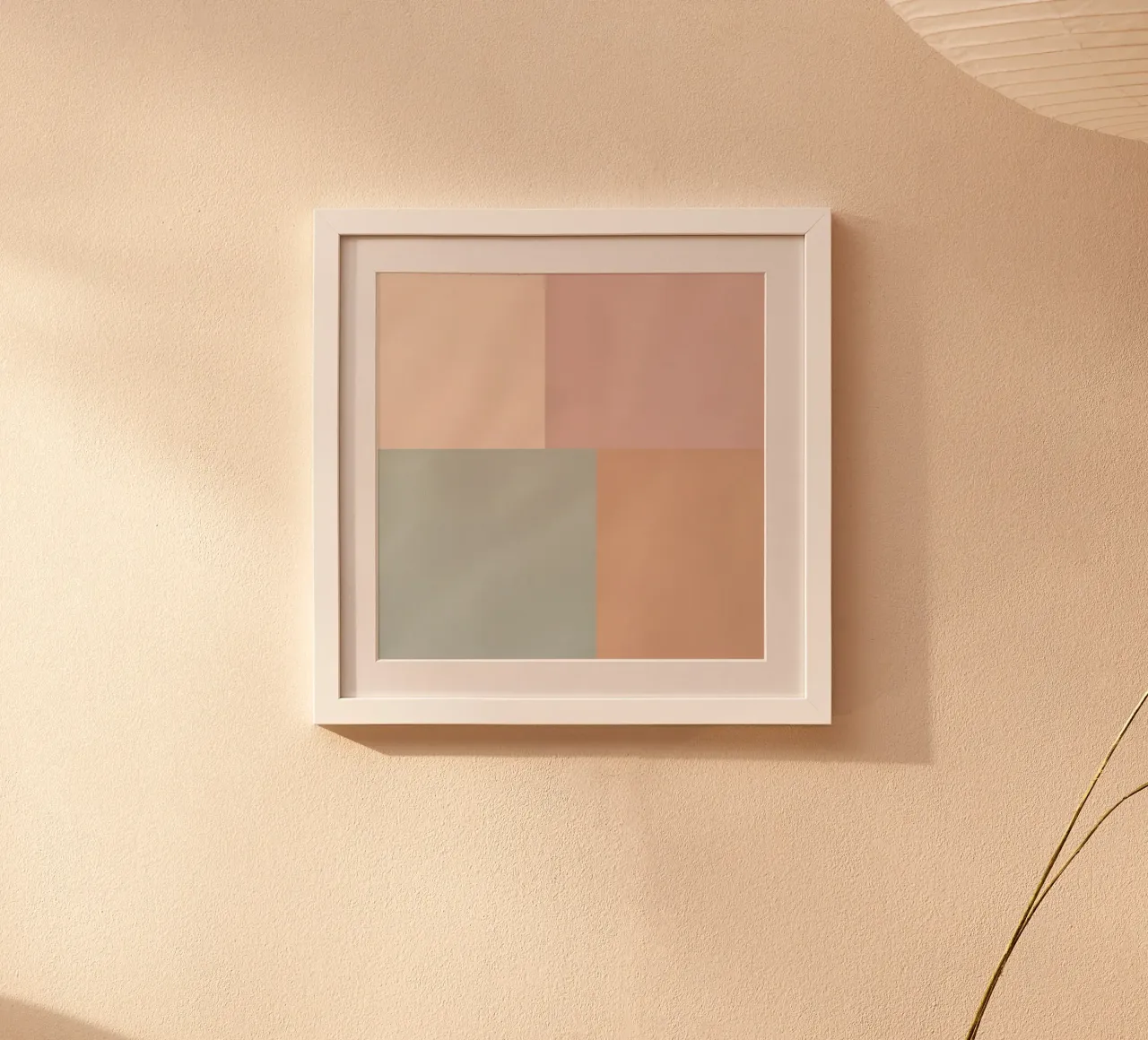 Four Color Solid Textured Blocks in Pastel Shades poster with aluminum frame by DesignDoodle