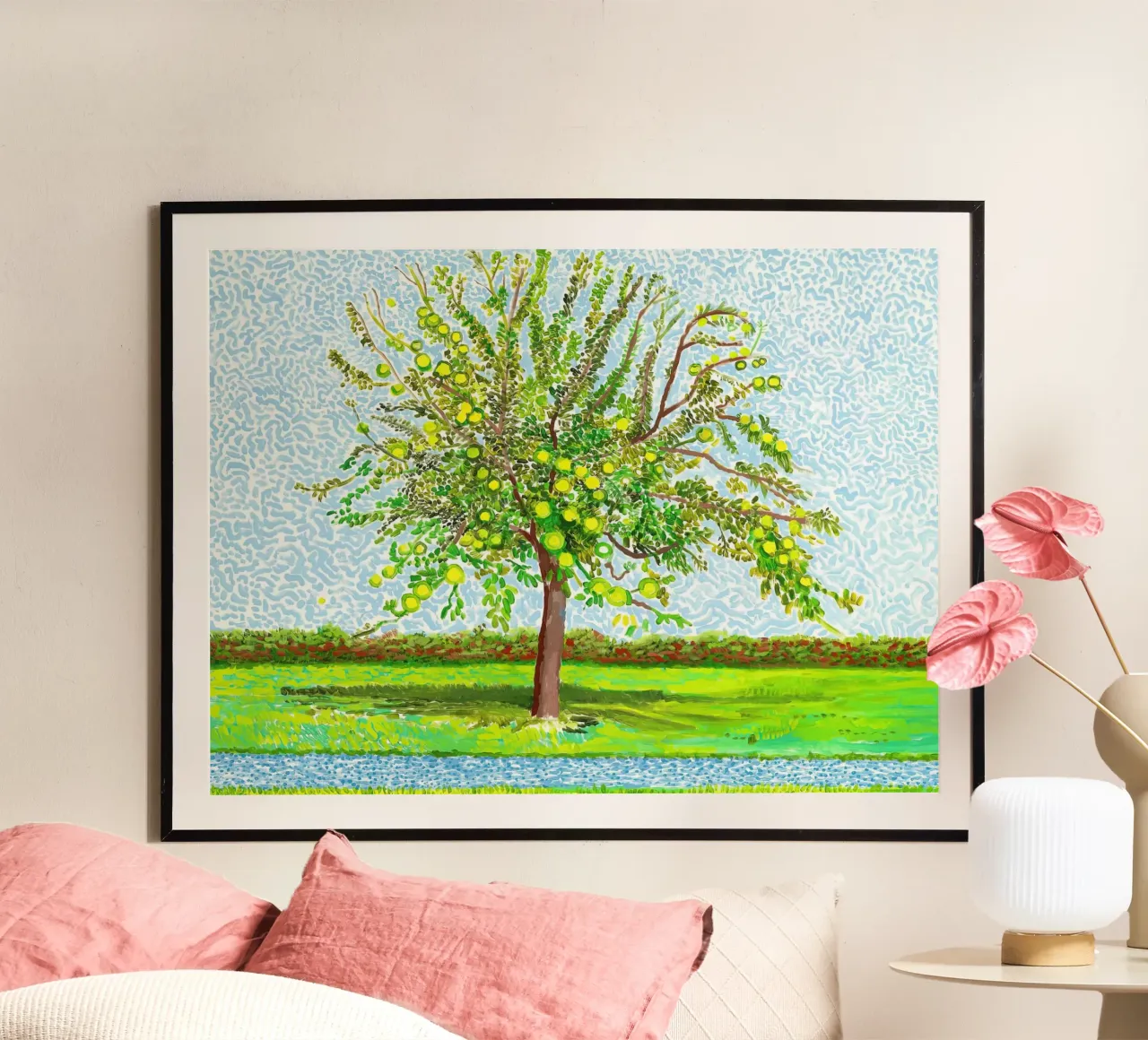 'Albero di mele' (2019) poster con telaio in alluminio da Glen Stephens